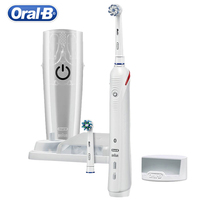 Oral B Pro4000 3D elektryczna soniczna szczoteczka do zębów moc akumulatorowa lampa LED inteligentny czasomierz wodoodporne miękkie włosie głęboko czyste higiena jamy ustnej 5